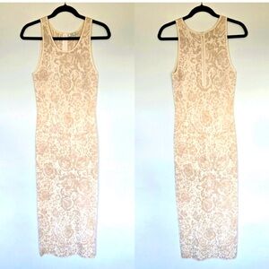 Ronny Kobo Collection Beige Floral Midi Dress